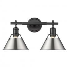  3306-BA2 BLK-PW - Orwell 2-Light Vanity Light in Matte Black with Pewter